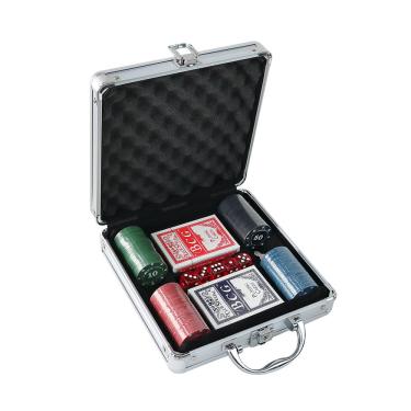 Imagem de Jogo De Poker Com Maleta 100 Fichas Numeradas 2 Baralhos