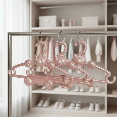 Imagem de Cabide Pequeno de Gatinho Para Organizar Roupas Calças 3pçs