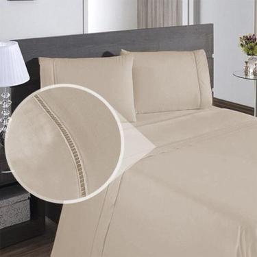 Imagem de Kit Jogo de Cama Lençol Casal 100% Algodão Percal 200 Fios - Gaby Enxo