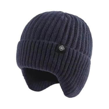 Imagem de Gorro Masculino De Inverno Quente Com Forro De Veludo Grosso, À Prova 