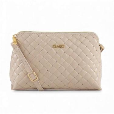 Imagem de Bolsa Transversal Feminina Couro Legítimo Classe Couro Compacta, Práti