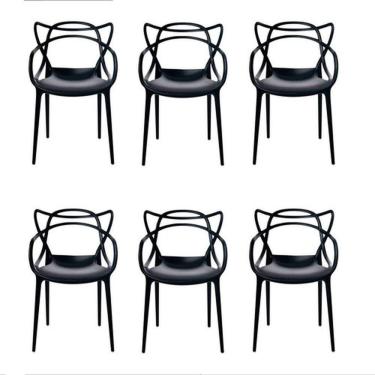 Imagem de Kit 6 Cadeiras Allegra Jantar Cozinha Escrivaninha Preta !!