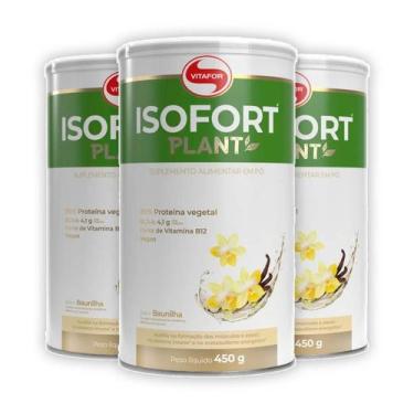 Imagem de KIT 3  Isofort Plant Baunilha Vitafor 450g