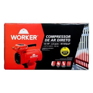 Imagem de Compressor De Ar Direto 1/2Hp 370W 2,8Bar 40Psi 2,3Pcm Bivolt Com Pist