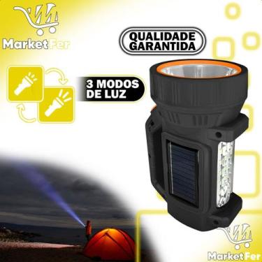 Imagem de Lanterna Alta Luminosidade 800mAh Recarregável Energia Solar 18 LED Bi