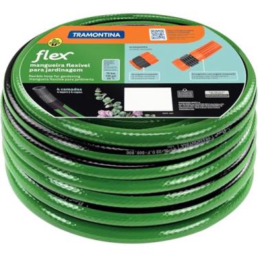 Imagem de Mangueira Tramontina Pvc C/Engate e Esguicho Flex 10m Verde e Preta