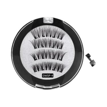 Imagem de Cílios Postiços Magnéticos 3D Naturais Reutilizáveis, Conjunto Com 4 C