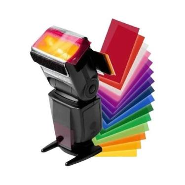 Imagem de Kit De Filtros De Cor Universal Para Flash Speedlite Com 12 Cores Para