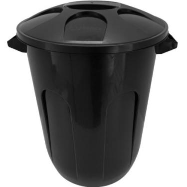 Imagem de Cesto De Lixo Fechado 60L Preto Eco Nature - Jaguar