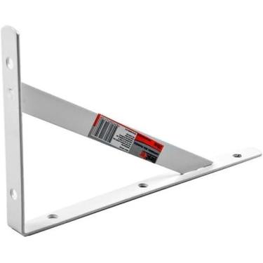 Imagem de Cantoneira Metálica / Mão Francesa Branca 19cm  Suporte Reforçado Best