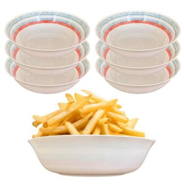Imagem de 6 Tigelas Bowl Saladeira Redonda Funda Melamina Cozinha 850ml - Fx