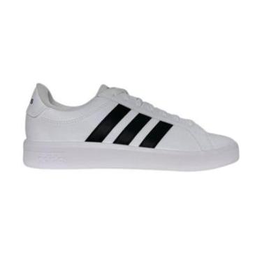 Imagem de Tênis Adidas Grand Court Base 3.0 Feminino KJ7809 Branco e Preto-Feminino