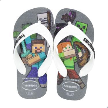 Imagem de Chinelo Infantil Havaianas Kids Top Minecraft Cinza