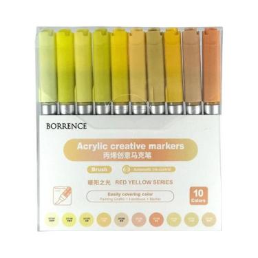 Imagem de Conjunto De Marcadores De Tinta Acrílica Com 10 Cores E Sistema De Con