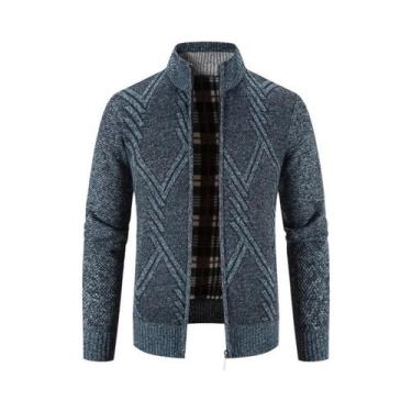 Imagem de Cardigã Masculino De Inverno Em Fleece, Suéter De Malha Natalino, Casa