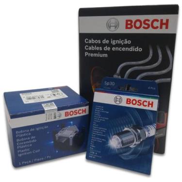 Imagem de Kit Ignição Bobina Cabo Vela Gol Golf Voyage Saveiro - BOSCH IGNICAO