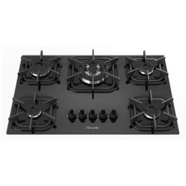 Imagem de Cooktop Mueller 5 Bocas Tripla Chama, Preto, Bivolt