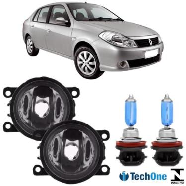 Imagem de Par FAROL MILHA Renault Symbol 2007 a 2013 Super Branca - BIBAS