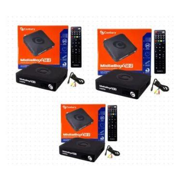 Imagem de Kit 3 Receptores Century Midiabox Se-2 Full Hd, Preto, Bivolt