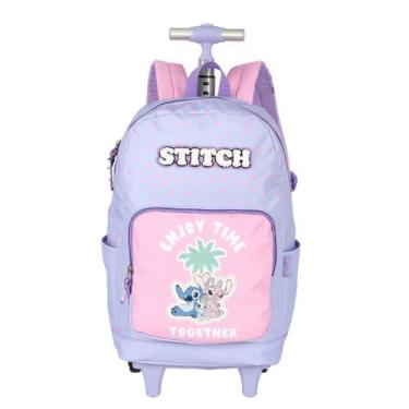 Imagem de Mochila de Carrinho Escolar Infantil MC50092SC Luxcel Stitch Cor:Roxo,