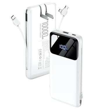 Imagem de Carregador Portátil HYUCKOT 10000mAh com Cabos Integrados 15W