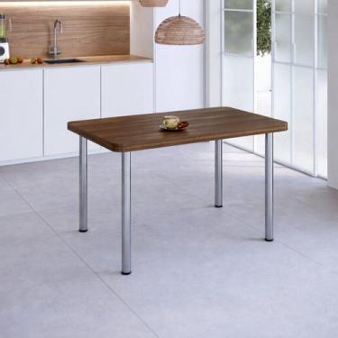 Imagem de Mesa de Jantar 4 Lugares Retangular Base Cromada Tampo de Mdp/bp - TRE