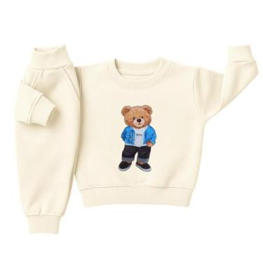 Imagem de Moletom Bebê Infantil Flanelado Menino Conjunto de Frio Peluciado Inve