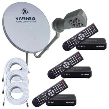 Imagem de Antena Parabólica Banda KU + 03 Receptores ELSYS SATMAX 6