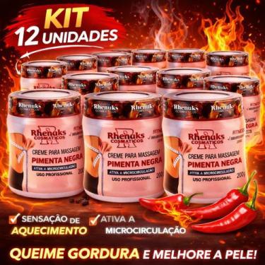 Imagem de Kit Gel Pimenta Negra Rhenuks 200g Massagem Ativa Microcirculacao e Aj
