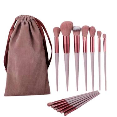 Imagem de Kit 13 Pincéis de Maquiagem Profissional com Sacola Estojo  Cerdas Mac