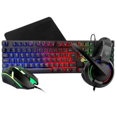 Imagem de Kit Teclado Mouse Mousepad Speed e Headset 4 Em 1 Kalkan Odin Lite 240