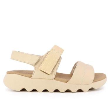 Imagem de Sandália plataforma fecho-flex couro usaflex, Off white, 37