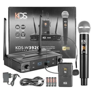 Imagem de Microfone Sem Fio De Mão UHF Com Headset, Bodypack E Receptor Profissi