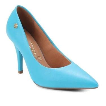 Imagem de Sapato Feminino Scarpin Vizzano Napa Glossy Confort 11841101, Azul águ