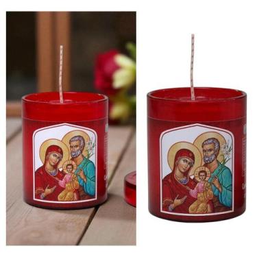 Imagem de Vela Perfumada Sagrada Família Eu e Minha Casa Serviremos ao Senhor - 