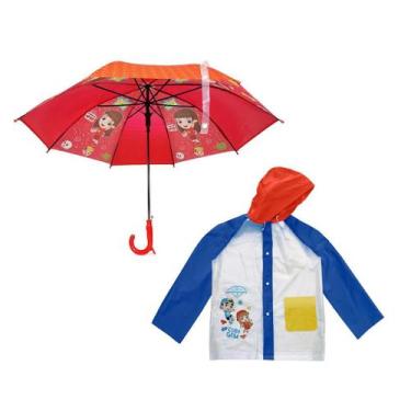 Imagem de Guarda-Chuva Infantil + Capa de Chuva Gi Luccas Neto - Semax, Vermelho