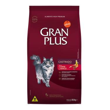 Imagem de Ração GranPlus Gatos Adultos Castrados Carne E Arroz 10,1Kg - Brf