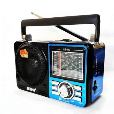 Imagem de Rádio Retrô AM FM SW USB SD C/ Lanterna Lelong LE-610 Cor:Azul, Azul