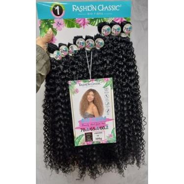 Imagem de Cabelo LINDONA Cacho Fechado Bio Fibra 70cm FASHION CLASSIC/, 1B (Pret
