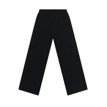 Imagem de Calça wide leg infantil menina em molecotton Brandili, 4, Preto