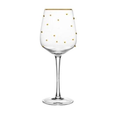 Imagem de 2 Taças para Vinho Balls Fio de Ouro 350ml Vidro Wolff