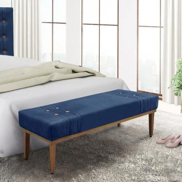 Imagem de Calçadeira Recamier King Gênova Azul/Marinho - Spezzia Decor