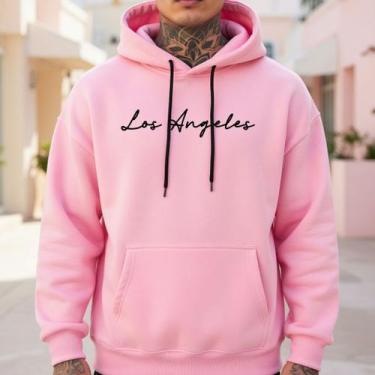 Imagem de Moletom Canguru Unissex Estampa Los Angeles Para O Inverno Frio - Use 
