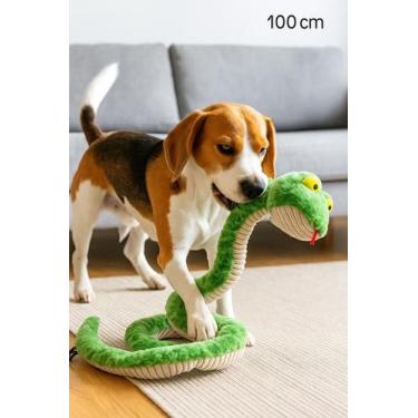 Imagem de Pelúcia Cobra de Mola QMonster Verde para cachorro - PETTA