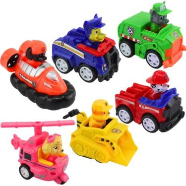 Imagem de Kit 6 Carrinhos Patrulha Canina Com Fricção Coleção Patrulha Figuras D