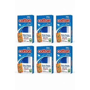 Imagem de Kit 75 até 1050 Unidades Hastes Flexíveis Cotton Line Cotonete Caixa C