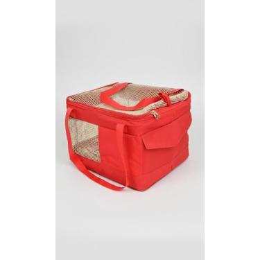 Imagem de Bolsa Transporte Pet Viagem Aéreo 43x32x24cm Vermelha - Congratulation