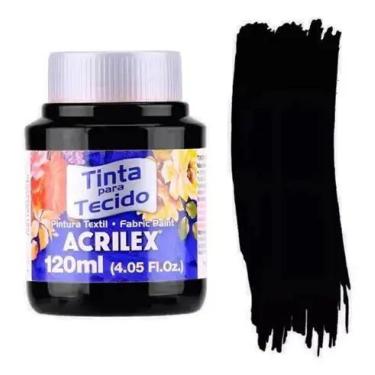 Imagem de Tinta Tecido Fosca 520 - 120ml Preto Acrilex