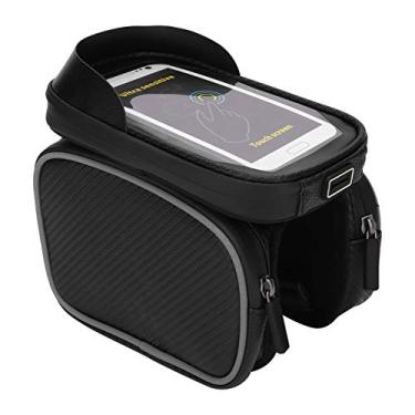 Imagem de Bolsa de bicicleta, bolsa frontal para mountain bike, design durável de gancho e alça à prova d'água para bicicleta acessório de ciclismo armazenamento de bicicleta equipamento