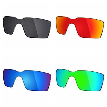 Imagem de 4 pares de lentes polarizadas de substituição Mryok para óculos de sol Oakley Probation - Stealth preto/vermelho fogo/azul gelo/verde esmeralda